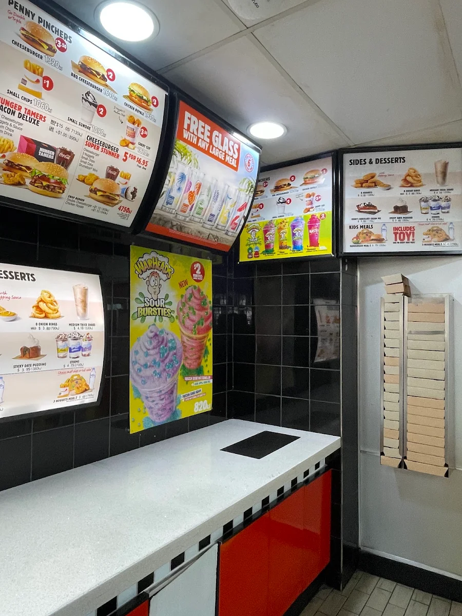 Menu, Hungry Jack's Burgers Moore Park