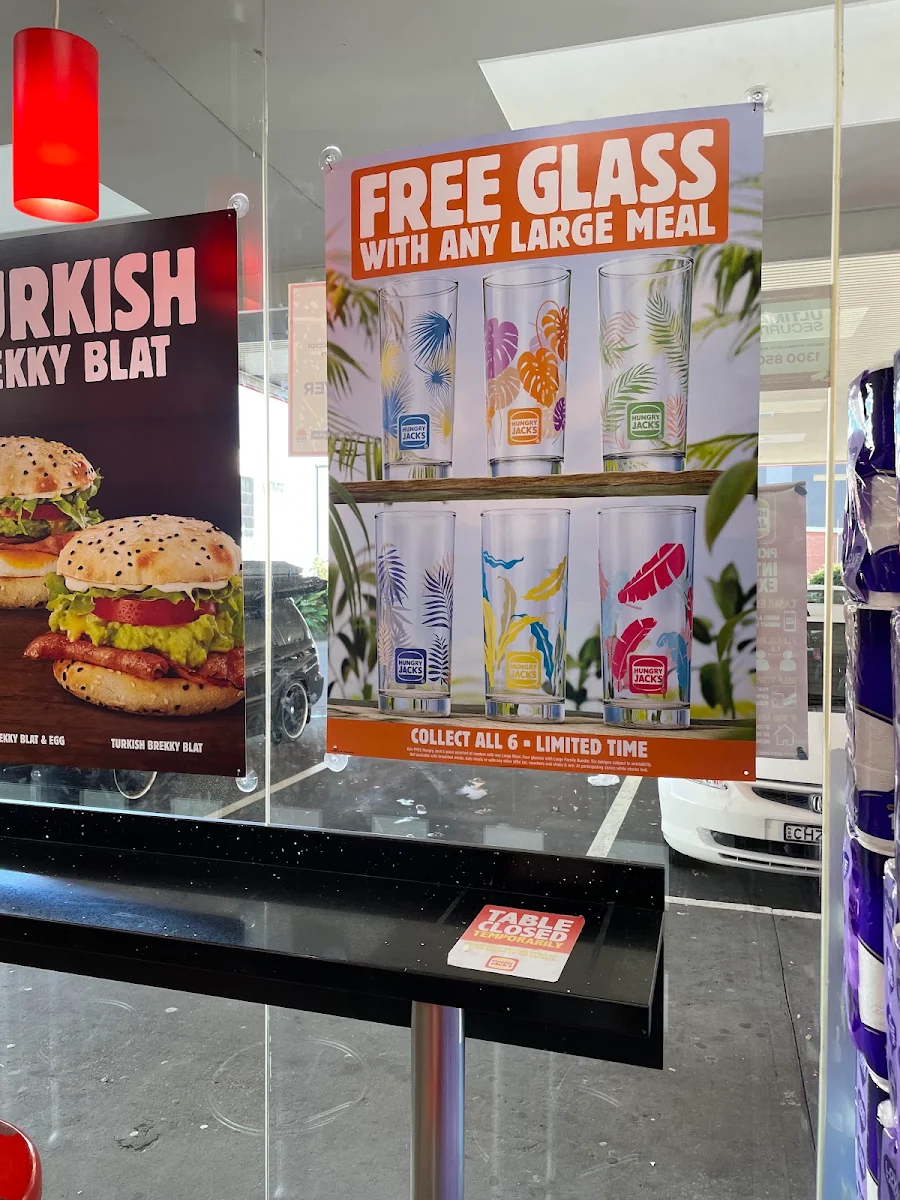 Menu, Hungry Jack's Burgers Moore Park