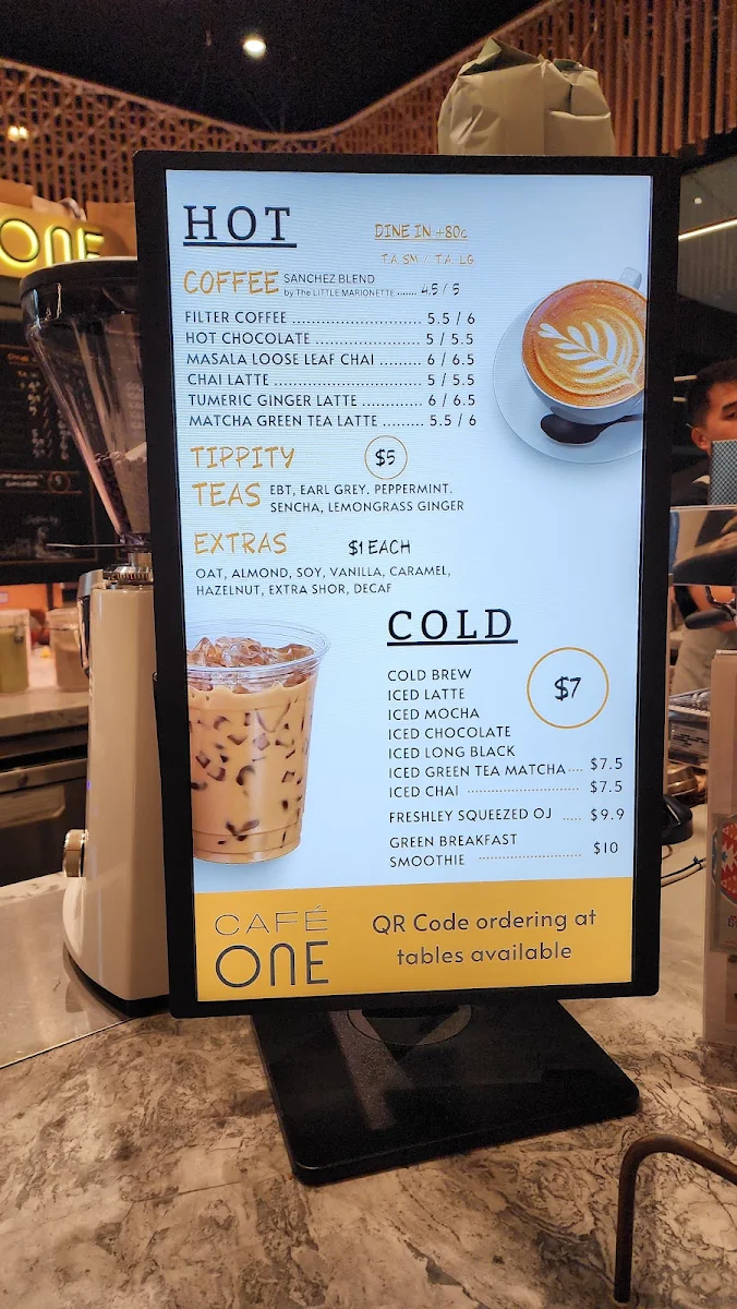 Menu, Cafe One