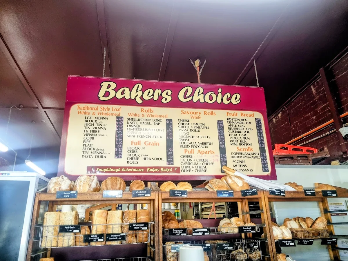 Menu, Bakers Choice
