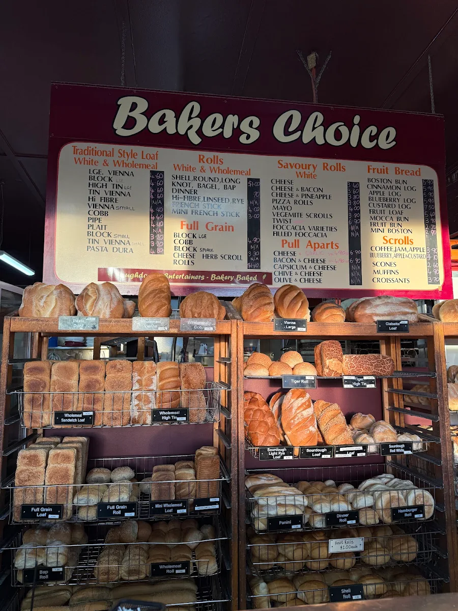 Menu, Bakers Choice