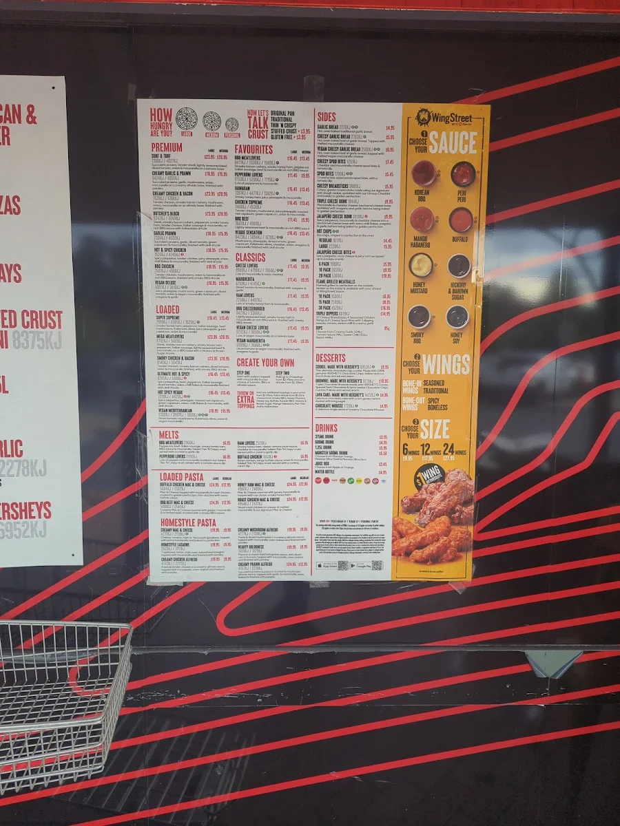 Menu, Pizza Hut Jerrabomberra