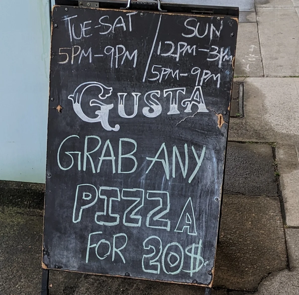 Menu, Gusta