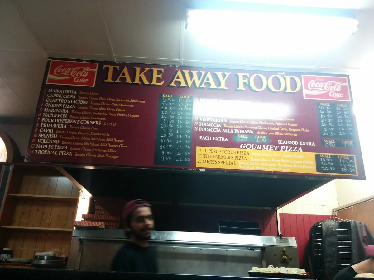 Menu, Moonee Ponds Pizza