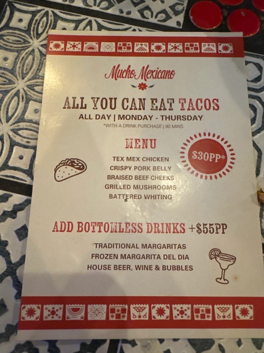 Menu, Mucho Mexicano