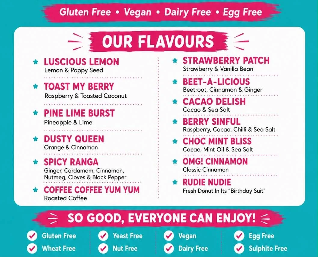 Menu, OMG Decadent Donuts Melton