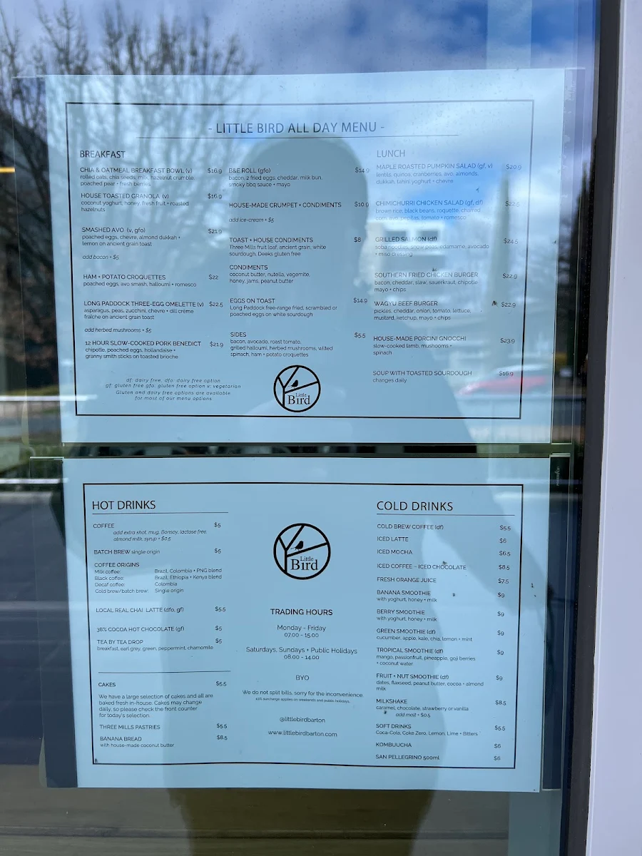 Menu, Little Bird