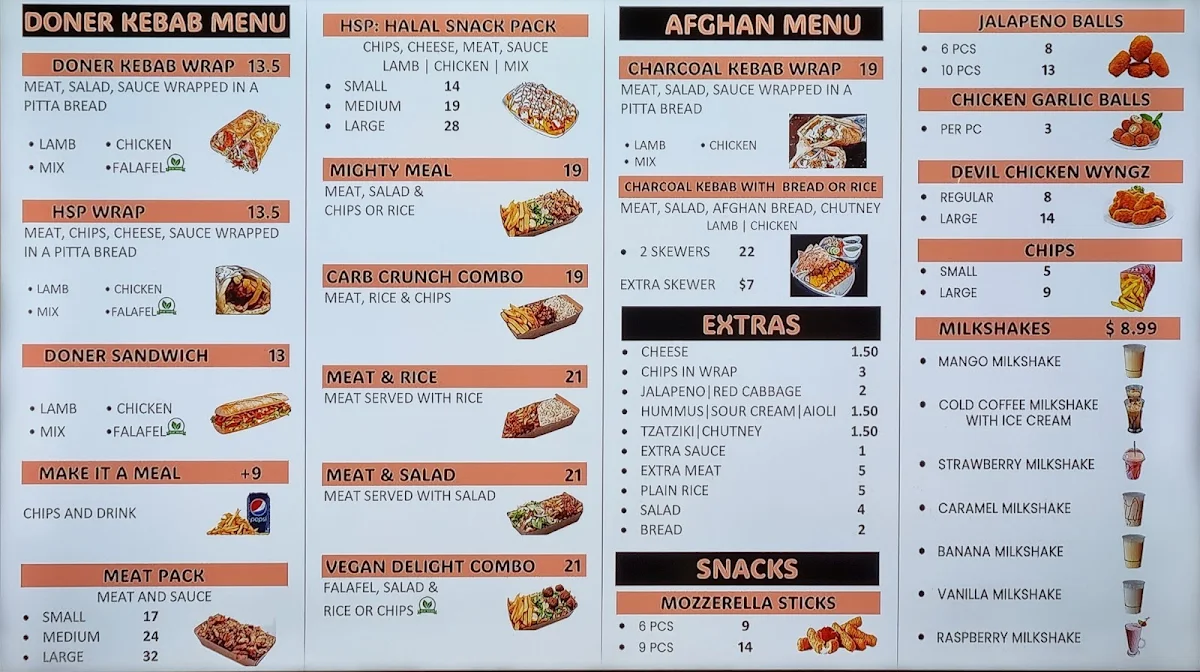 Menu, TASTY CHARCOAL KEBAB