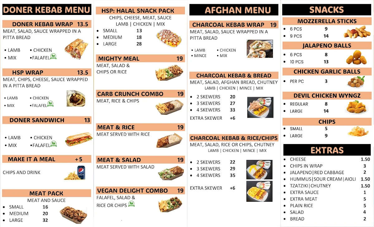 Menu, TASTY CHARCOAL KEBAB