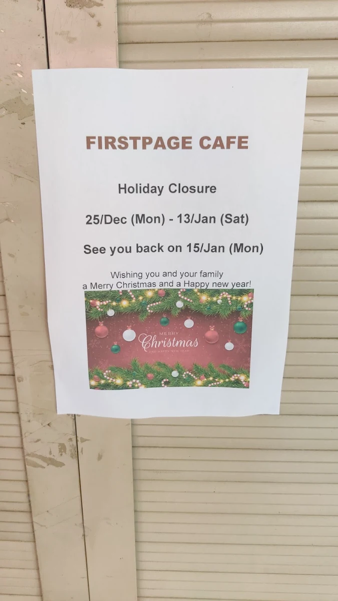Menu, Firstpage Cafe