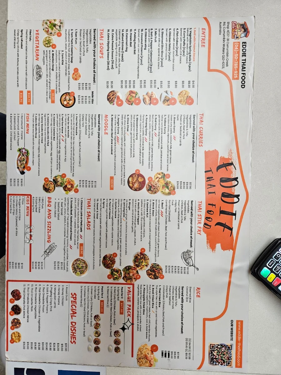 Menu, EDDIE THAI FOOD (Place your order on our website)