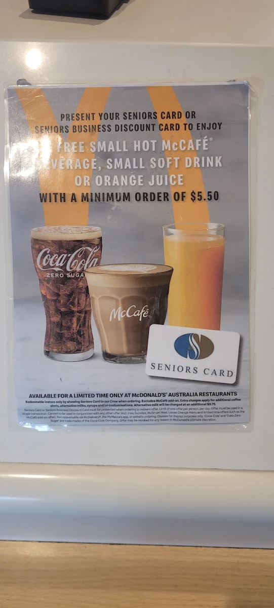 Menu, McDonald's Kilsyth