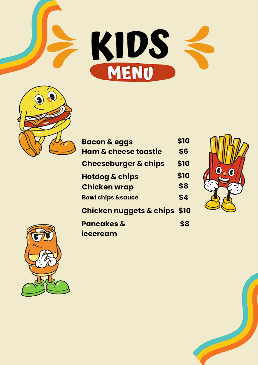 Menu, Sweet Pieces Cafe