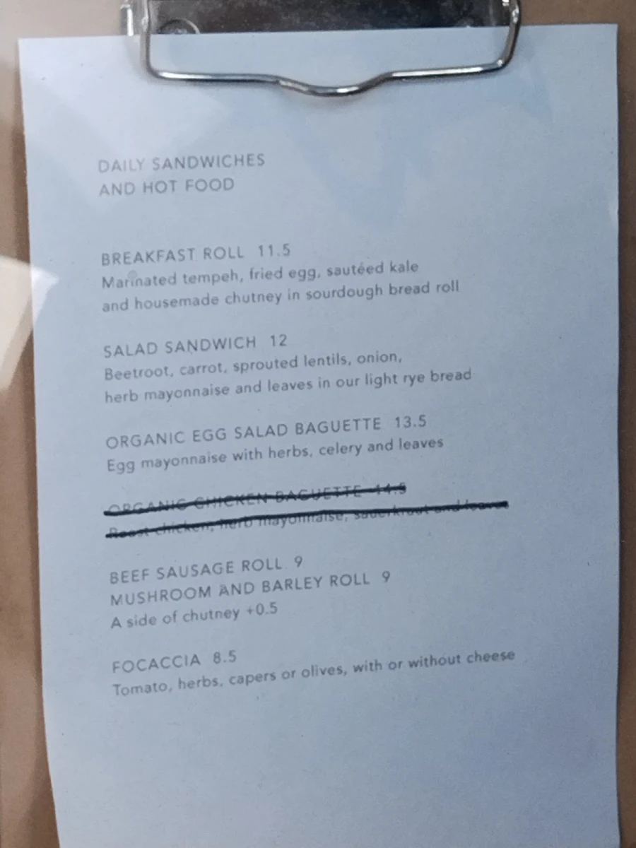 Menu, Loafer Bread