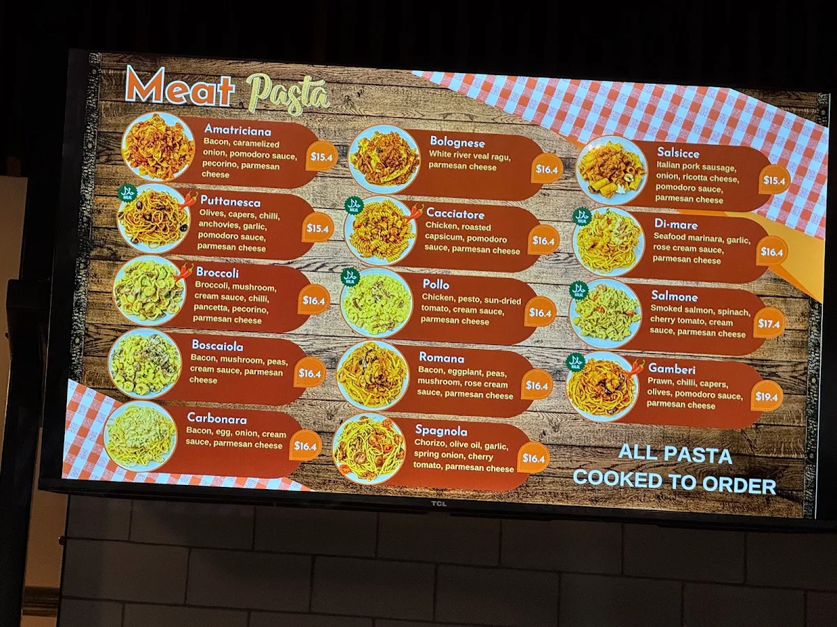 Menu, Stellini Pasta Bar