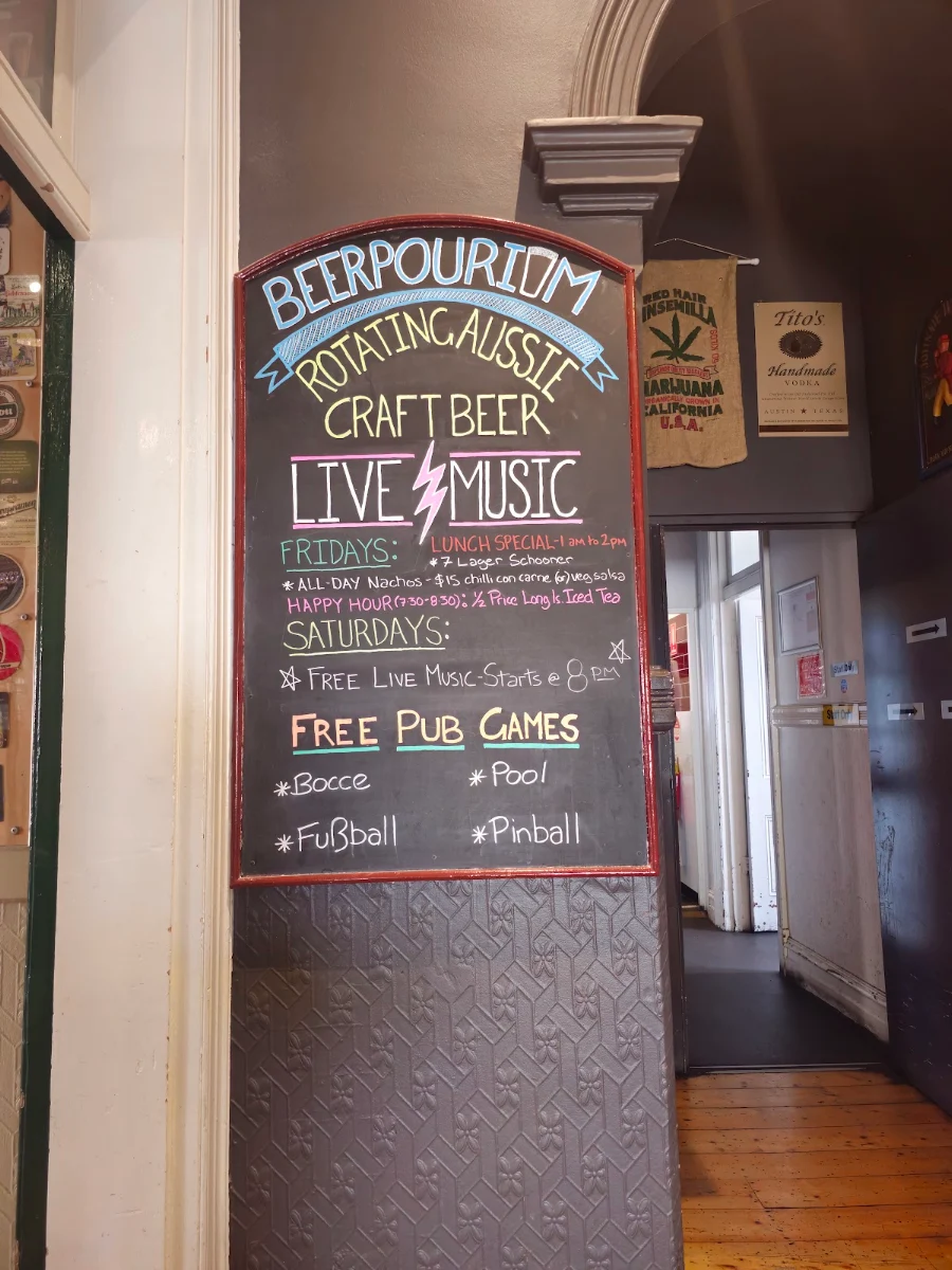 Menu, Beerpourium