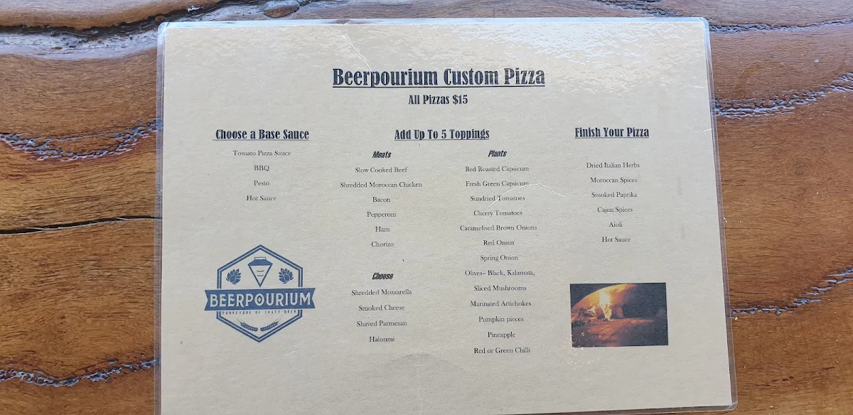 Menu, Beerpourium