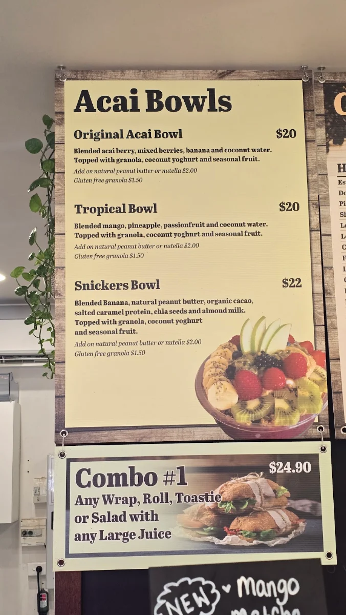 Menu, Fruits N Rootz