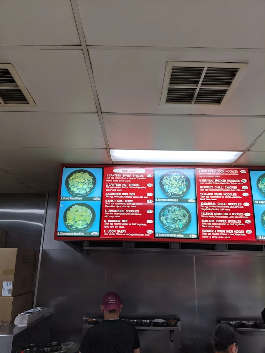 Menu, Belmont Noodle Canteen