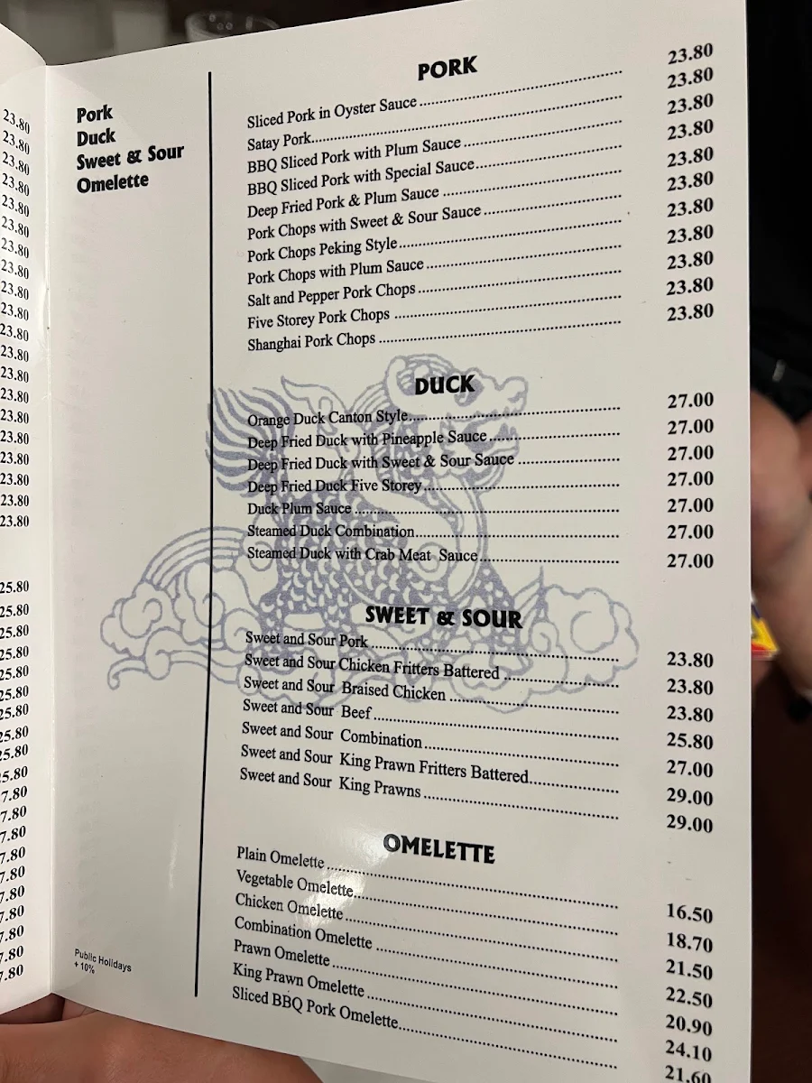 Menu, Grand Court Chinese Restaurant