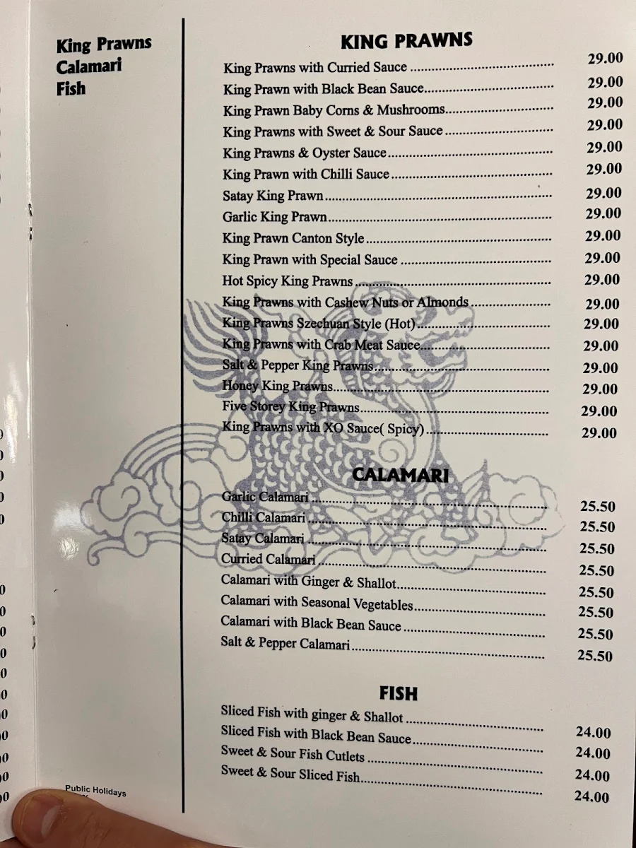 Menu, Grand Court Chinese Restaurant