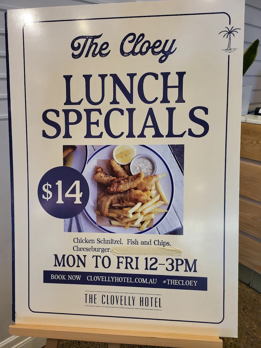 Menu, Clovelly Hotel