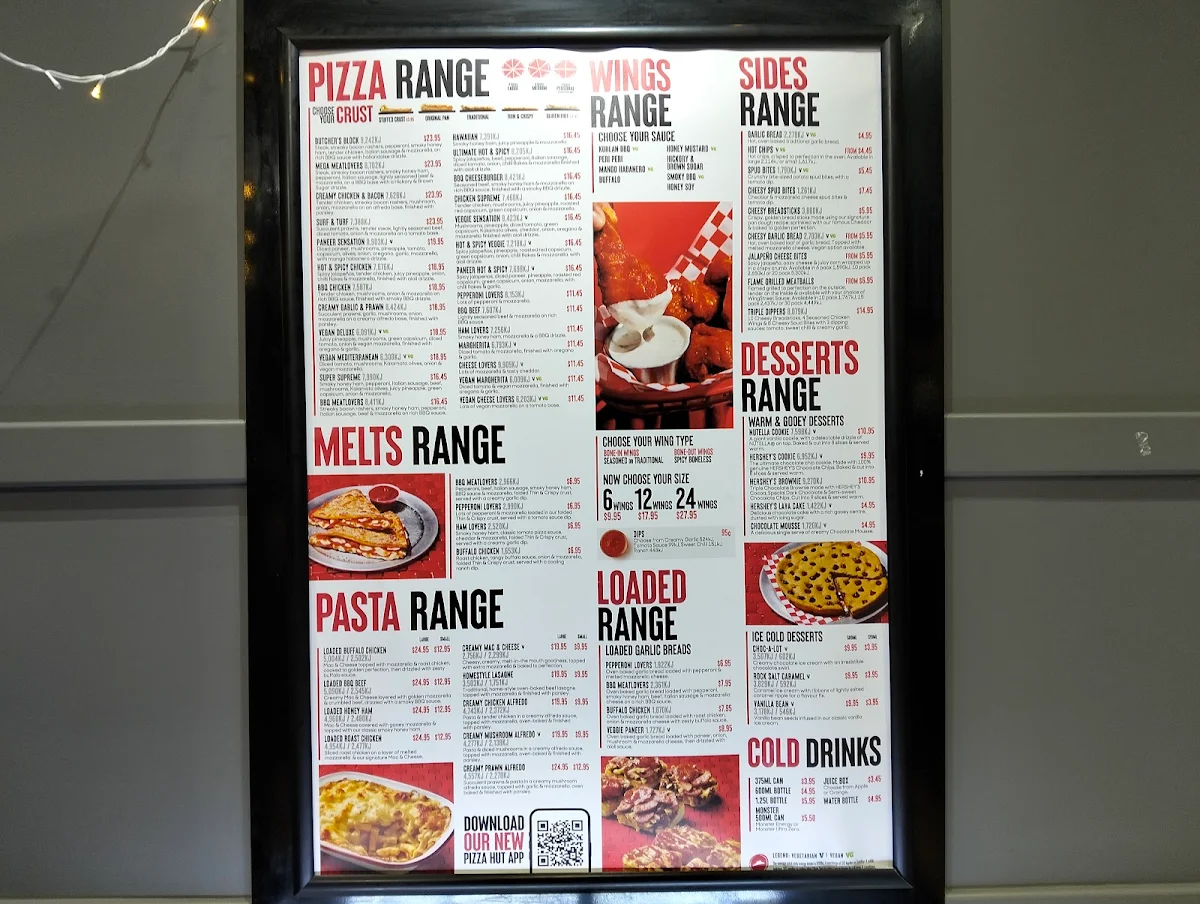 Menu, Pizza Hut Albany