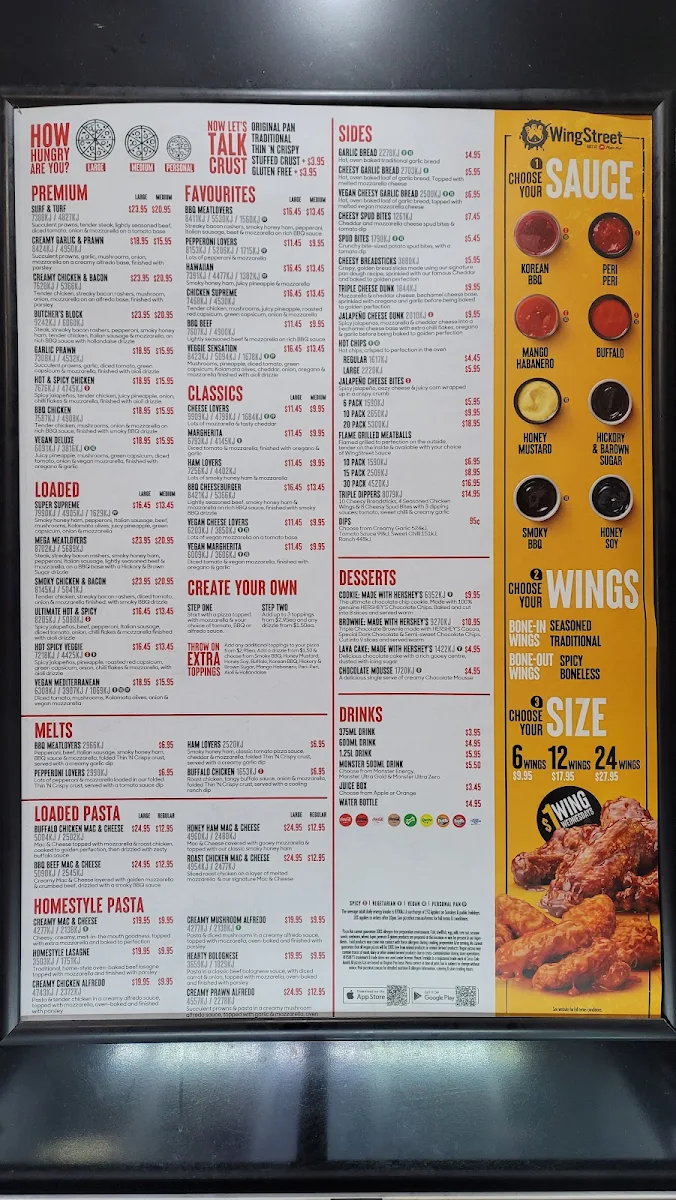 Menu, Pizza Hut Albany