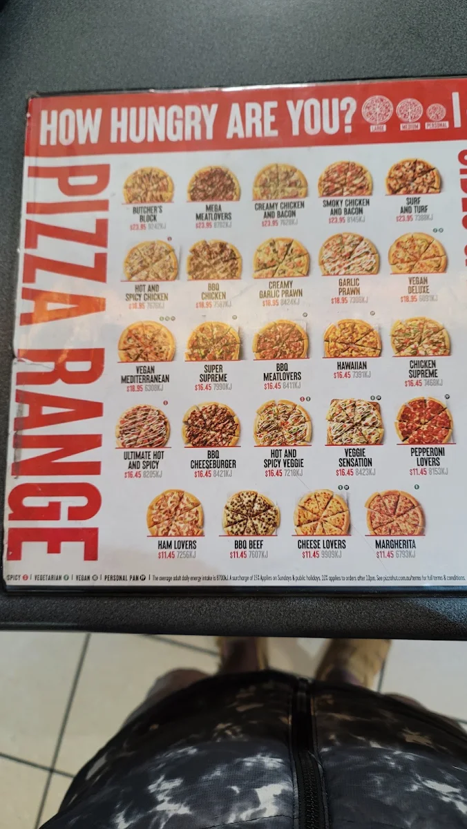 Menu, Pizza Hut Albany