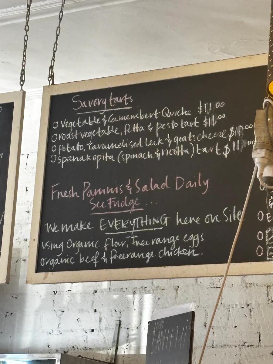 Menu, Sugardough