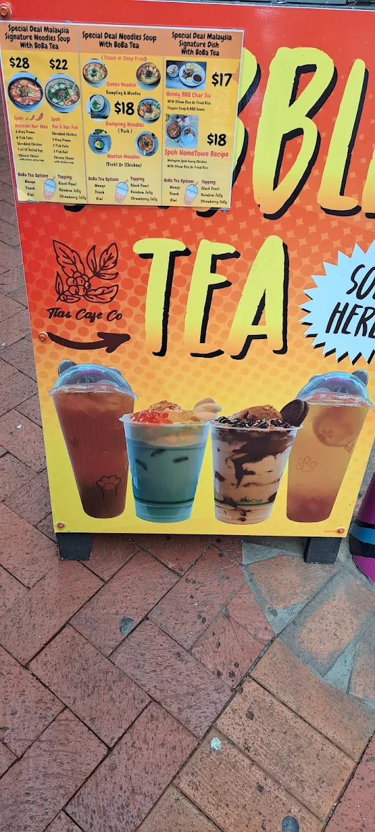 Menu, Tia's Cafe Co