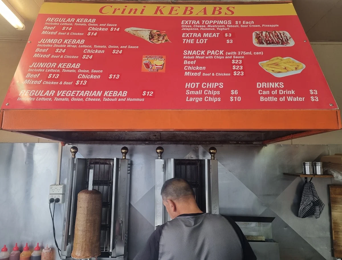 Menu, Crini Kebabs