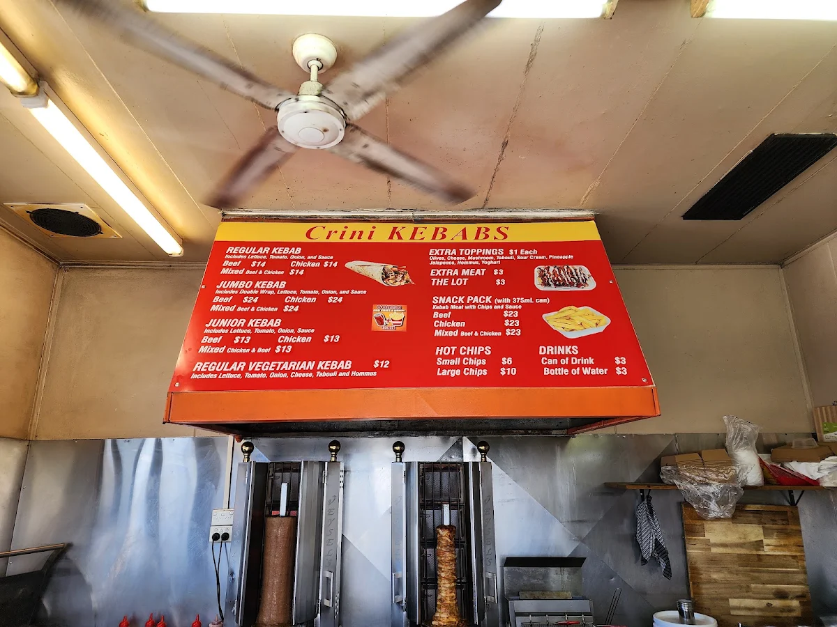 Menu, Crini Kebabs