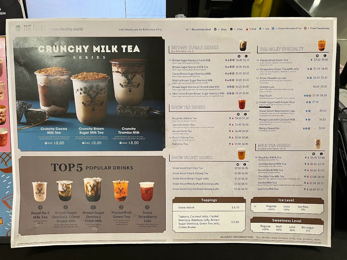Menu, The Alley Lujiaoxiang Orange