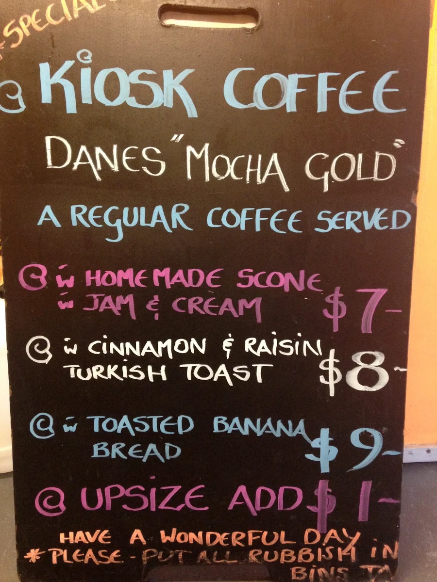 Menu, Killcare Kiosk