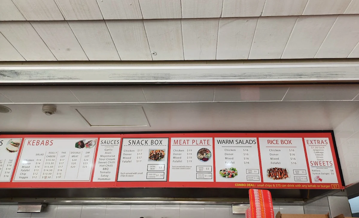 Menu, Campus Kebabs