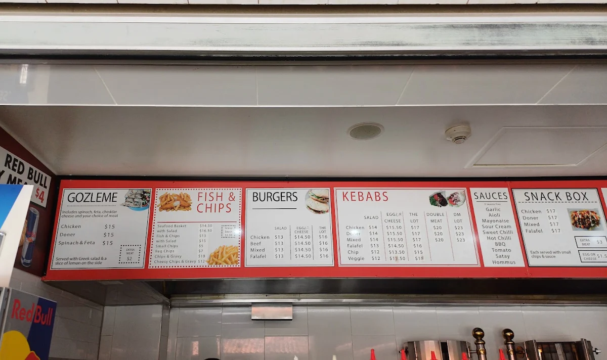 Menu, Campus Kebabs