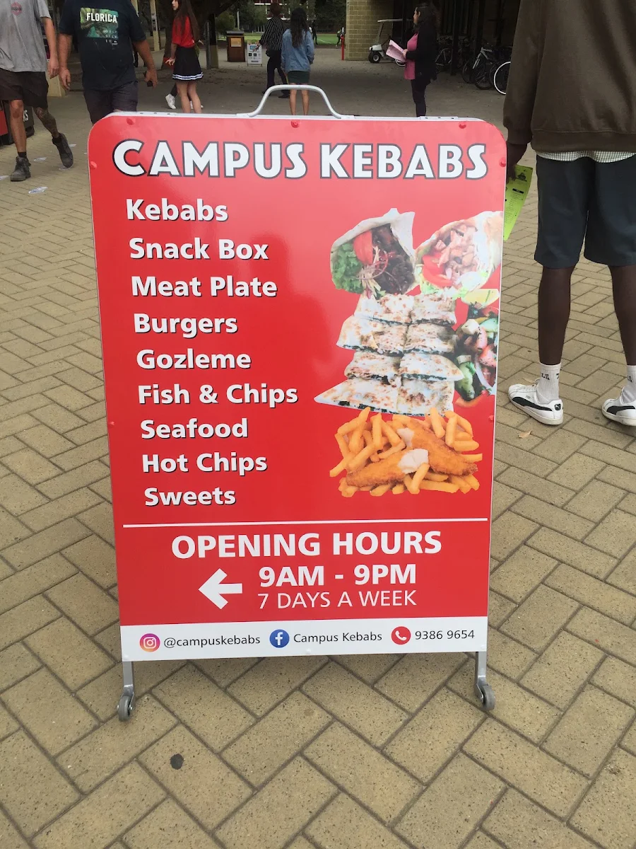 Menu, Campus Kebabs