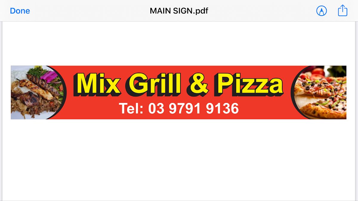 Menu, Mix Grill & Pizza