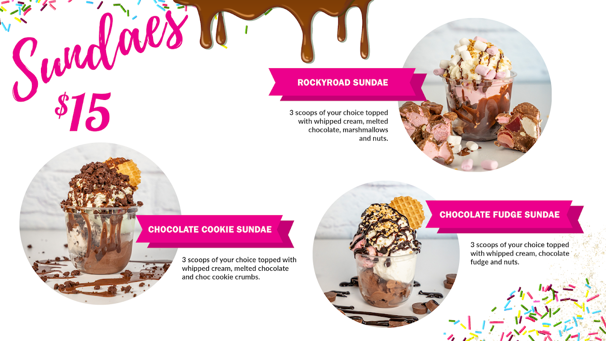 Menu, The Gelato Shop