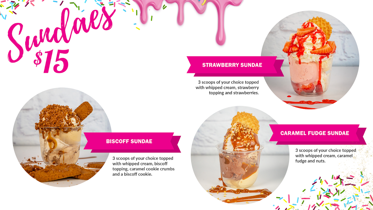 Menu, The Gelato Shop