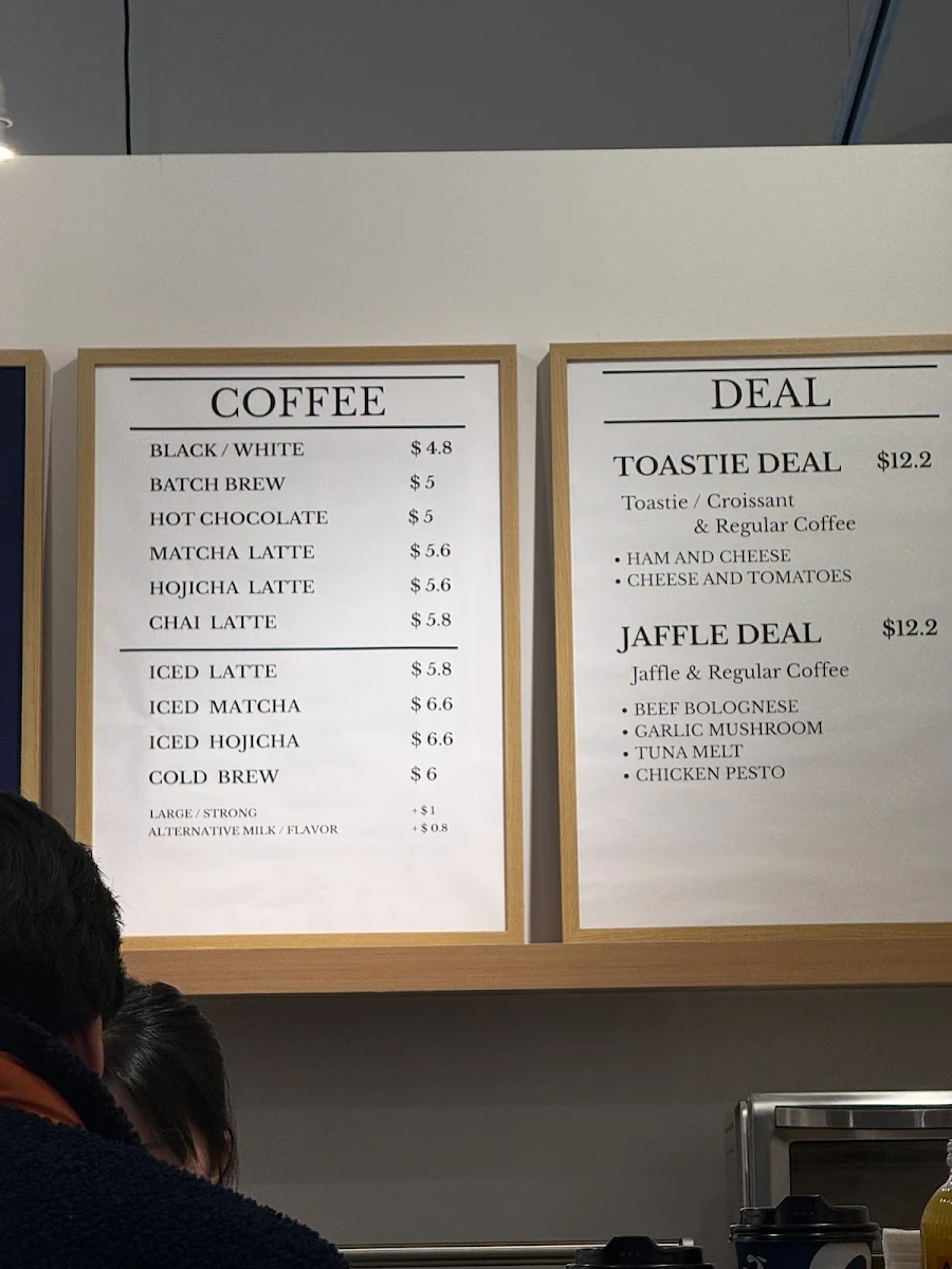 Menu, Again coffee