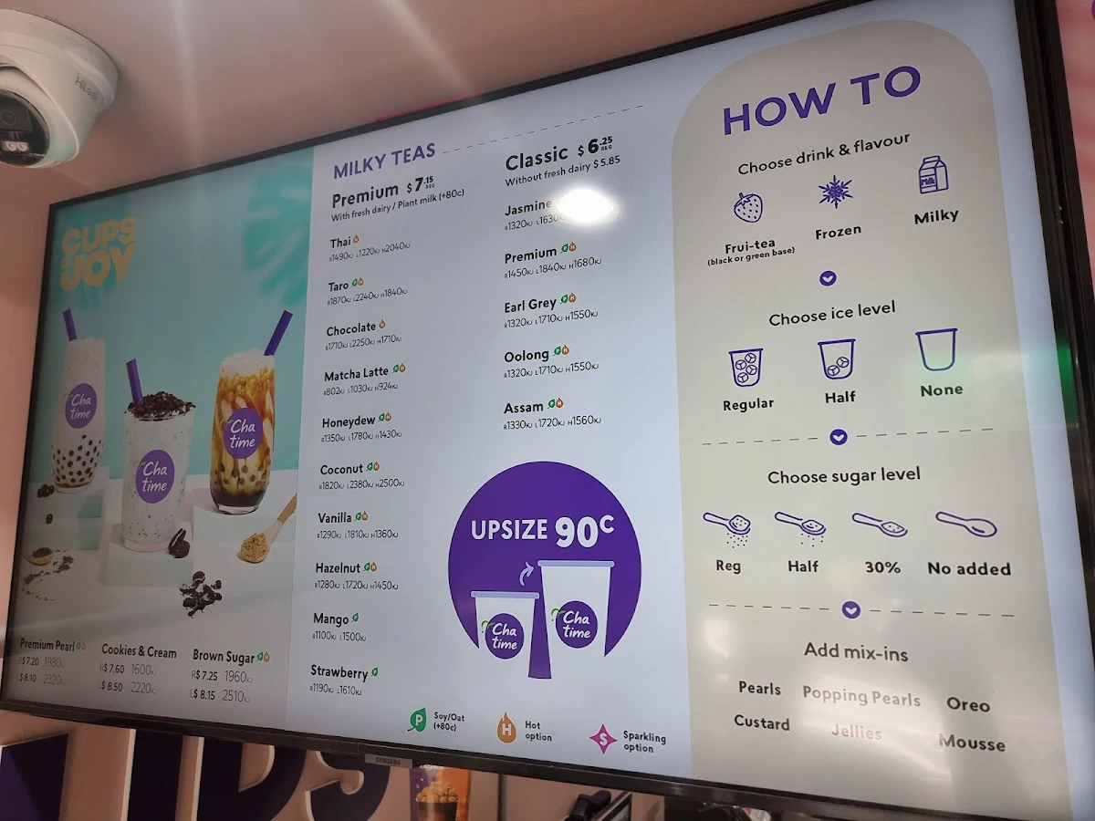 Menu, Chatime Cabramatta