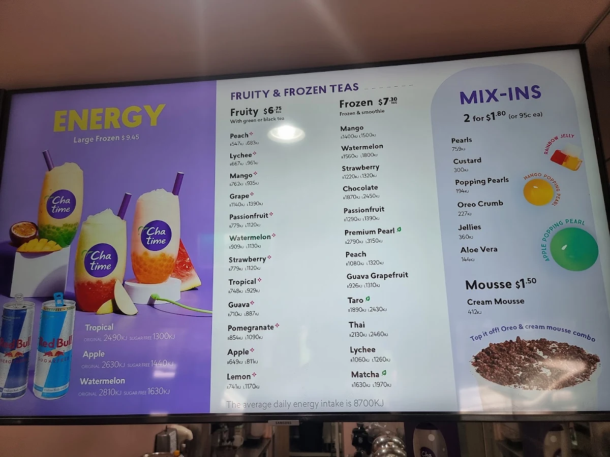 Menu, Chatime Cabramatta