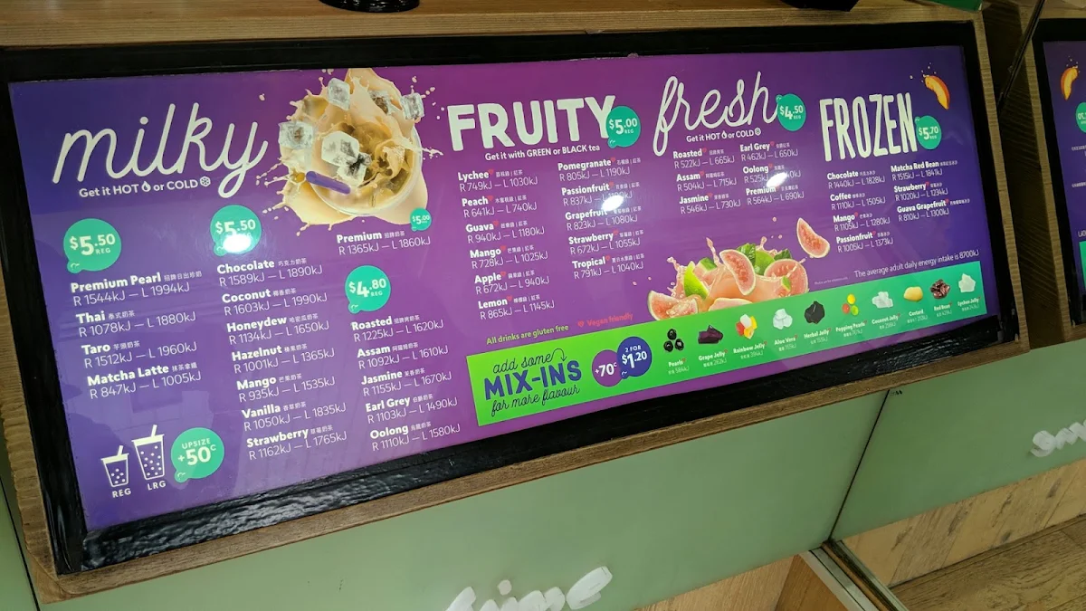 Menu, Chatime Cabramatta