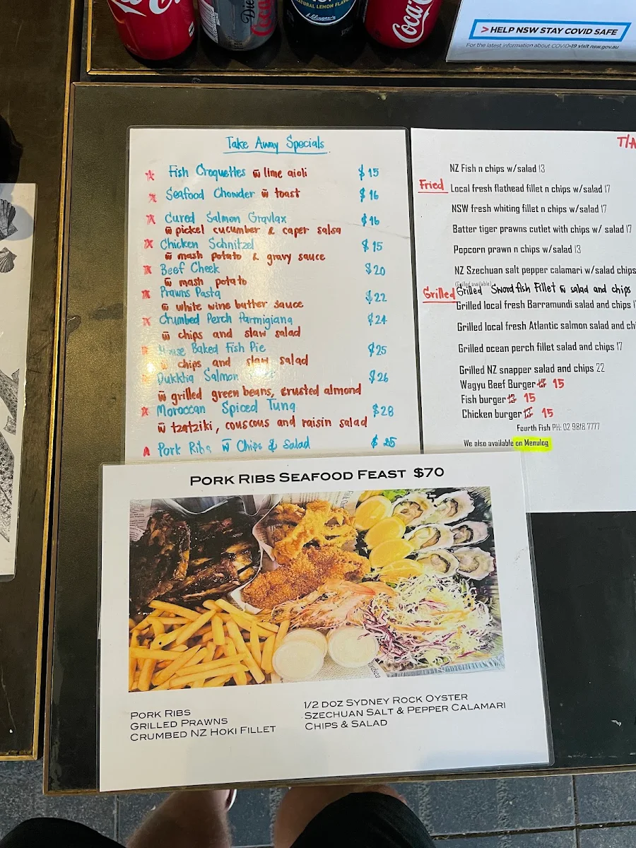 Menu, Fourth Fish Rozelle