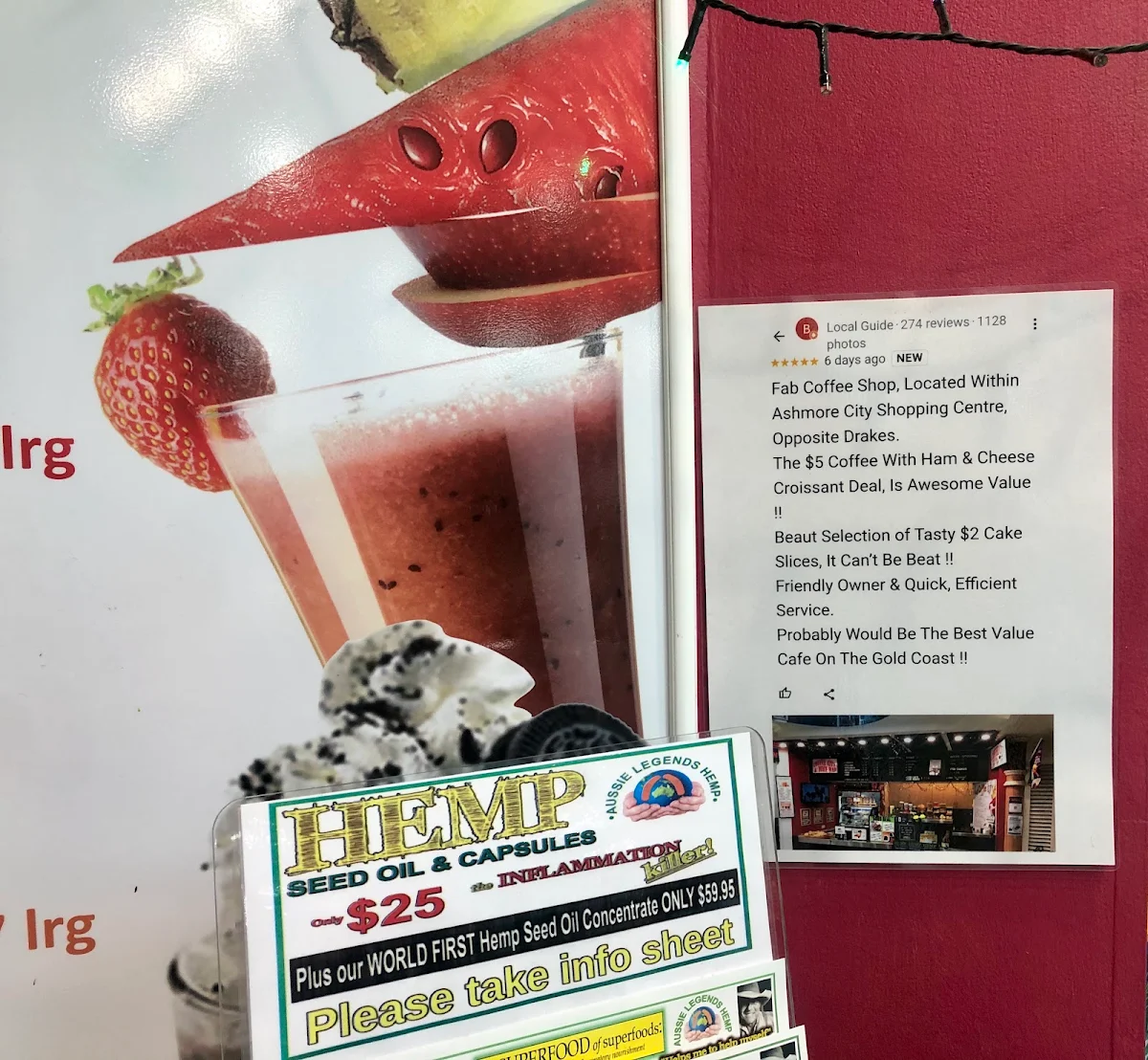 Menu, Coffee City