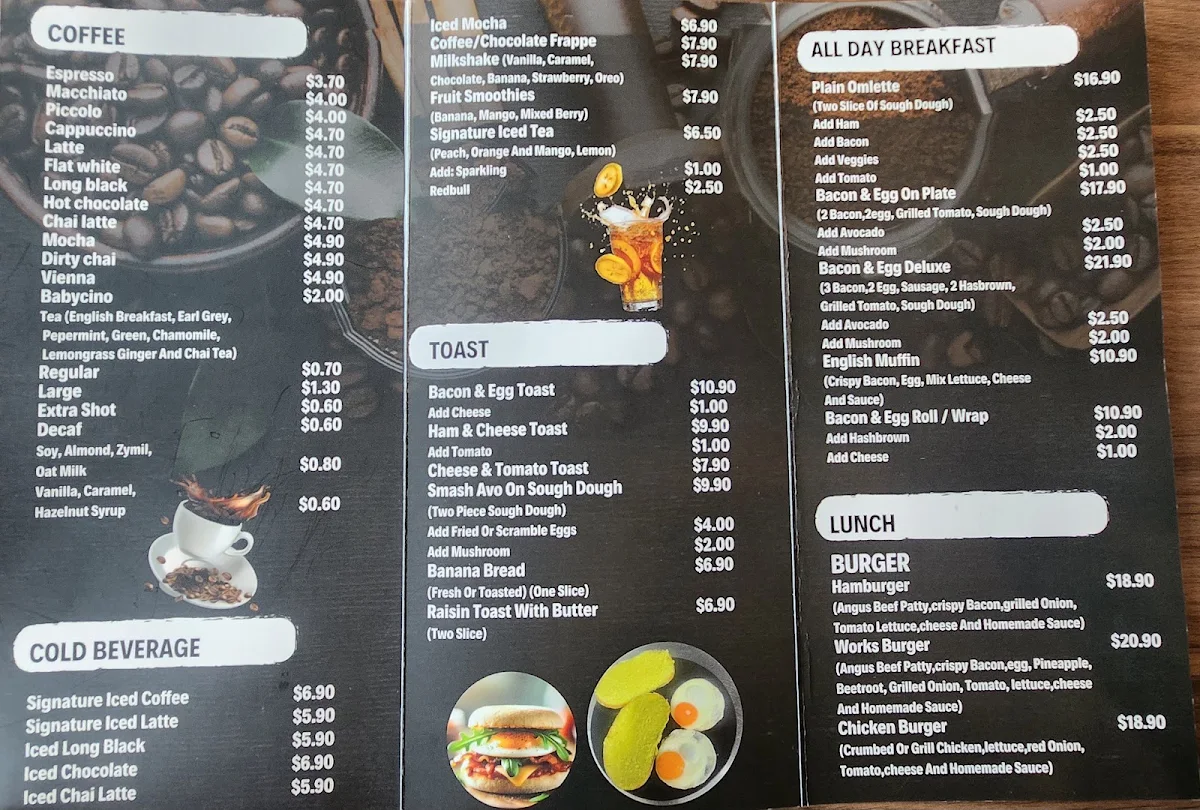 Menu, Q3 Coffee Lounge