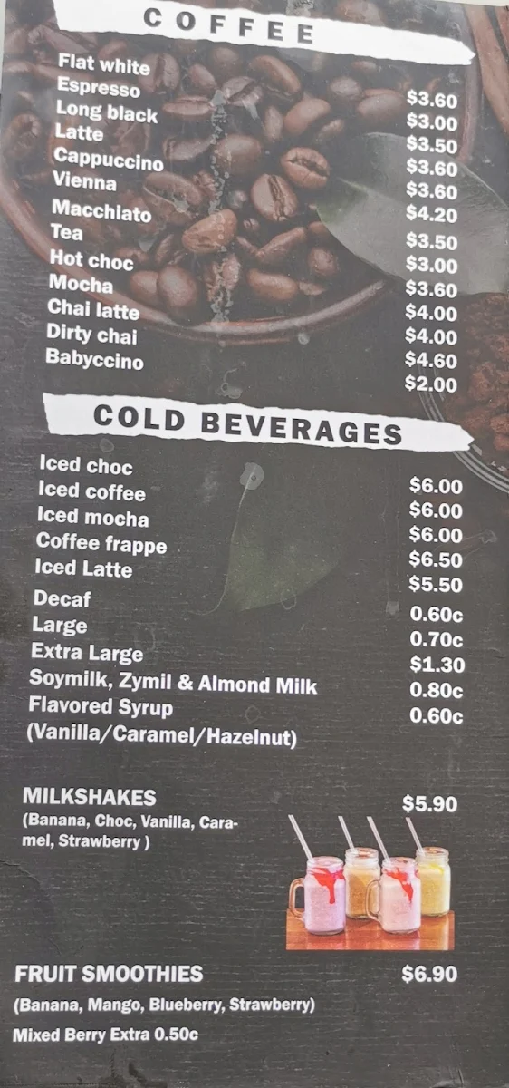 Menu, Q3 Coffee Lounge