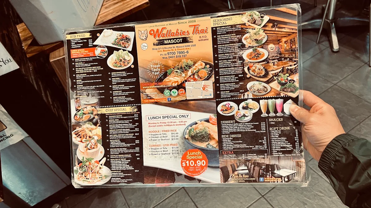 Menu, Wallabies Thai